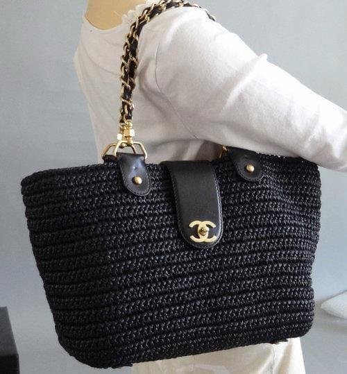 Sac raphia noir